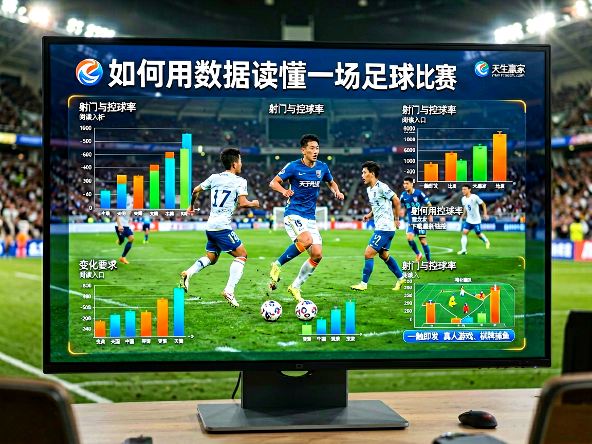 足球比赛数据分析屏幕与统计图